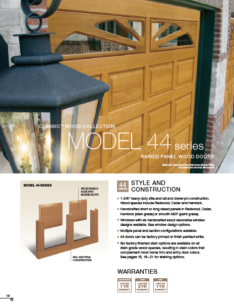 Classic Wood Collection Garage Doors Brochure